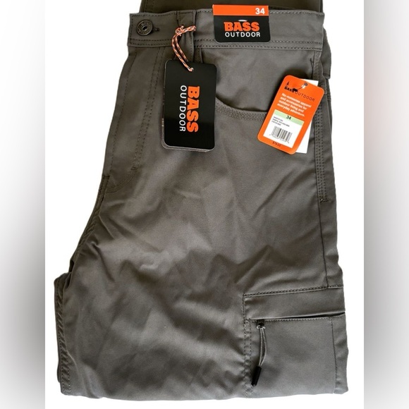 Men's 34 38 Bass Outdoor Essential Tech Cargo Pants Castor Gray NWT - Picture 3 of 10